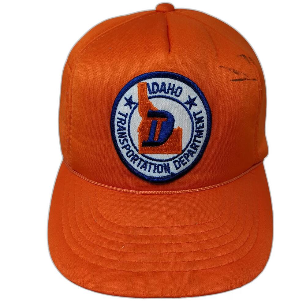 5 Panel Orange One Size Idaho Transportation Department Hat Snapback Foam Front